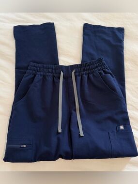 Figs Yola Skinny Scrub Pants Navy Blue